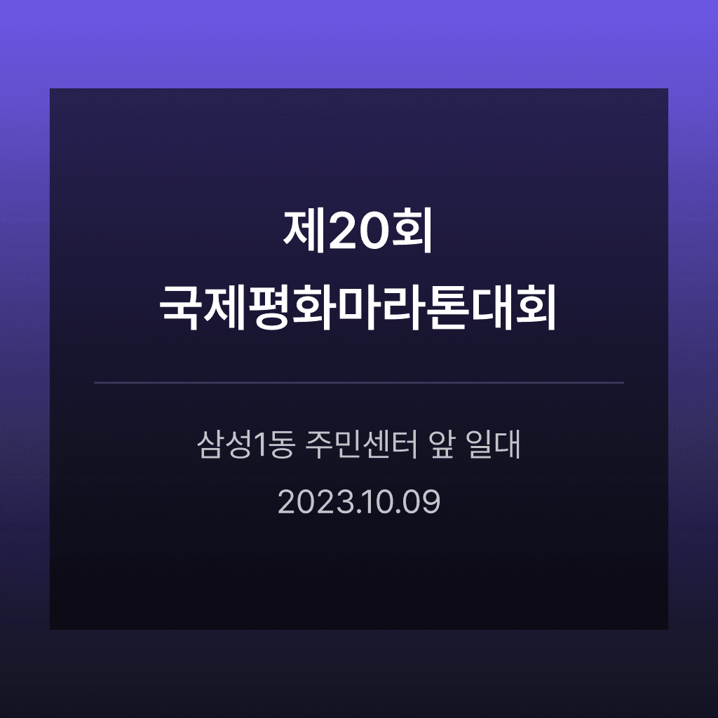 제20회 국제평화마라톤대회