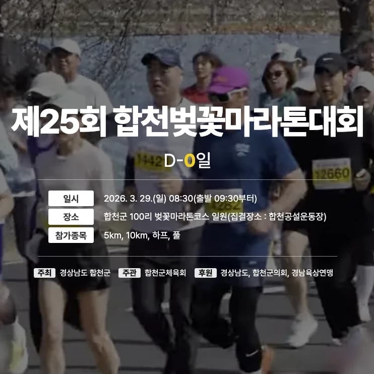 제25회 합천벚꽃마라톤대회